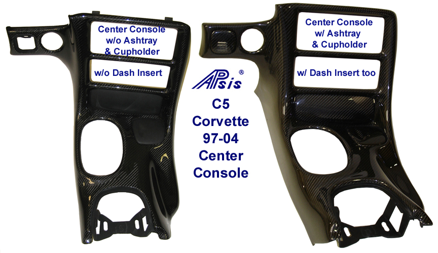 C5 Corvette, Carbon Fiber Center Console w/Ashtray & Cup Holder